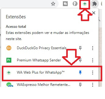 WA Web Plus WhatsApp Invisível extensão